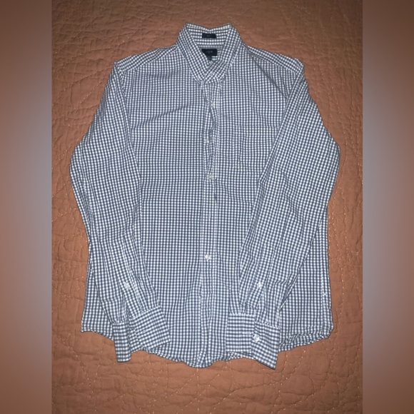 JCrew Checkered Casual Button Down - Blue & White - Picture 4 of 4